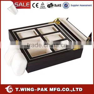 Wholesale Velvet Wooden Watch Box&case, China Made, for 6 Watches, Luxury Look, Window thumbnail-5