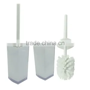 Hotel White Plastic Toilet Brush With Holder thumbnail-4
