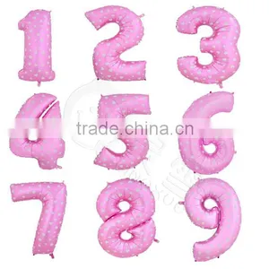 Blue Pink Self Inflatable Number Balloon Foil 40" Helium thumbnail-3