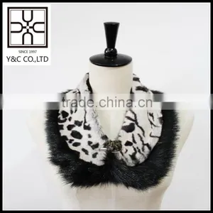 2015 New Design Fashion Leopard Print Faux Fur Collar thumbnail-1