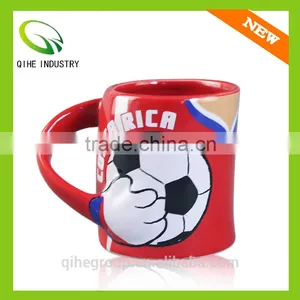 Wholesale Red&green Ceramic Porcelain Printed Cup With Football Pattern thumbnail-1