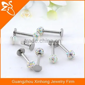 Surgical Stainless Steel Epoxy Crystal Lip Body Piercing Jewelry thumbnail-4