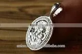 Silver 925 Oval Pendant Icon of St. Mary. Russian Style. Burnished Silver thumbnail-6
