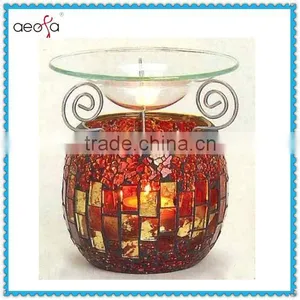 Mosaic Glass Oil Burner Incense Burner With Metal Rack thumbnail-1
