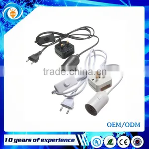 E27 1.5M Plug In Lamp Base Light Socket Switch Cable Vintage Antique Household Lamp Holder EU/UK Plug thumbnail-1