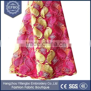 Indian Lace Embroidery Fabric Beaded French Lace Border for Wedding Dress thumbnail-4