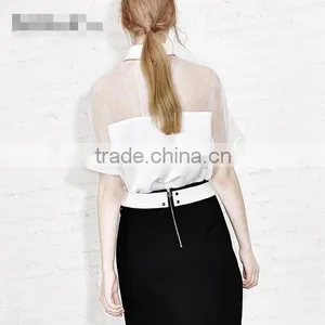 2016 Fashion White Blouse For Women With Western Style thumbnail-2