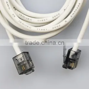2015 Hot Sell Telephone Extension Cord 6P2C Plugs Round Cable thumbnail-1