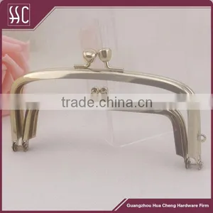 147x68mm Light Gold Kiss Lock Double Clutch Purse Frame thumbnail-1