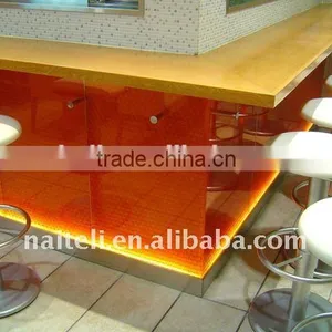 Translucent Backlit Onyx Counter Beauty Salon Curved Reception Desk thumbnail-6