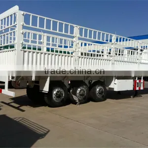 60T 3 Axle Animals Transport Semi Trailer /truck Stake Semi Trailer thumbnail-2