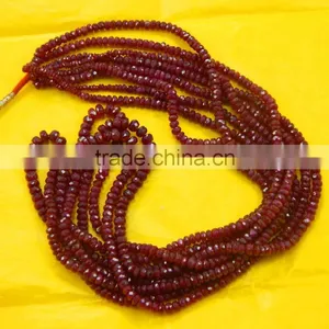 Natural Faceted Red Ruby Roundel Beads, Ruby Beads Strand thumbnail-2