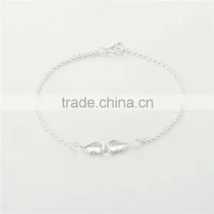 Silver Bracelet Wholesale Factory Price Angel Wing Bracelet BR002-21 thumbnail-3
