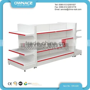 Supermarket Multi Layers Metal Double Sided Gondola Display Shelf With Different Colors thumbnail-4