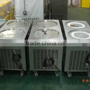 Double Flat Round Pans Fry Roll Ice Cream Machine High Production thumbnail-6