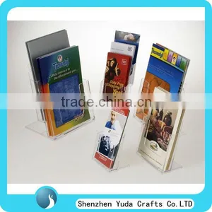 Various Styles Clear Brochure Holder Plexiglass Book Holder Pocket Transparent Book Acrylic Display thumbnail-1