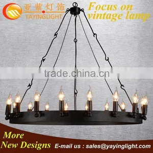 Industrial Huge Wrought Iron Pendant,sumptuous Metal Pendant Lamp,vintage Chandelier Retrospective Library Restaurant Lamp thumbnail-1