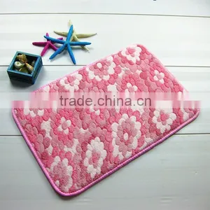 Flower Pattern Coral Velvet Anti-slip Rugs Water Absorb Mat thumbnail-1