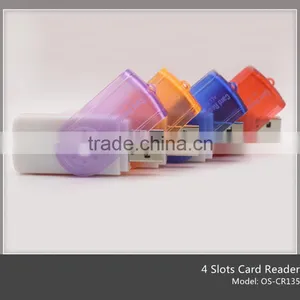 Mini Colorful Rotatable Smart Chip Card Writer and Reader With 4 Slots(OS-CR135) thumbnail-1