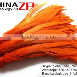 Gold Supplier ZPDECOR Wholesale 40-45cm Length Orange Chicken Fully Dyed Roosters Feathers thumbnail-5