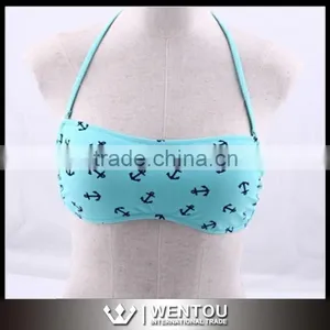 Wholesale Sexy Anchor Print Bandeau Swimming Tops thumbnail-2
