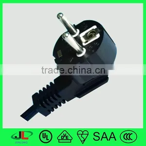 Hot Sale EU 3 Pin Right Angle Schuko Plug European Power Extension Cord thumbnail-1