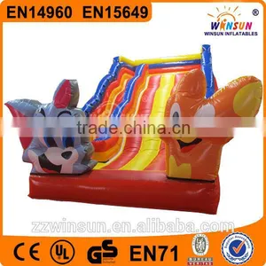 Durable 0.55mm PVC Double Lane Inflatable Slide With Tom and Jerry Models thumbnail-1