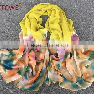 Made in Yiwu China Cheap Silk Scarf Shawls for Fashion Latest Ladies and Women thumbnail-2