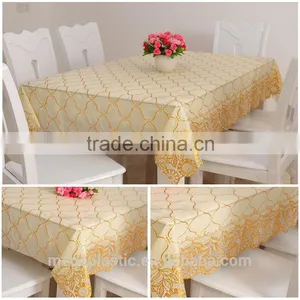 Good Quality Gold Stamping Printed PVC Table Cloth 137cm*20m/roll thumbnail-2