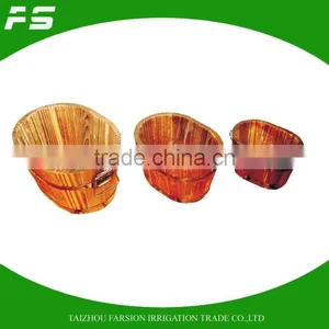 Antique Imitation Burning Color OEM 3Pcs Fir Wood Flower Pot For Garden Decoration thumbnail-1