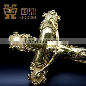 BRASS COFFIN HANDLE ITALY COFFIN CROSS thumbnail-2