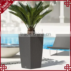 S&D Various Antique Bronze Effect Garden Plastic Rattan Flower Pot Outdoor Planters thumbnail-1