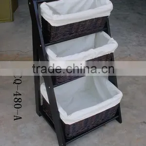 Hotsale Natural Willow Magazine Storage Drawers Cabinet Baskets thumbnail-2