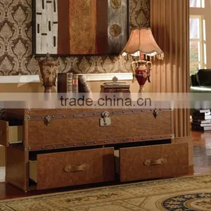 Chinese Style Living Room Furniture Wooden Classic Console Table Leather Cover thumbnail-2