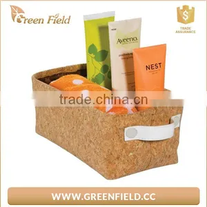 Cork Storage Basket With Handle Toiletry Cork Storage Bag thumbnail-1