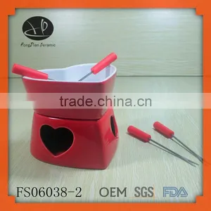 Chocolate Fondue Set,cheese Tool Fondue Set,color Outside Fondue Set,red Color Fondue thumbnail-1