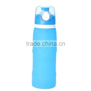 High Quality 700ml BPA Free Silicone Water Bottle Portable,Amazon Best Selling Food Grade Water Bottle Wholseale thumbnail-1