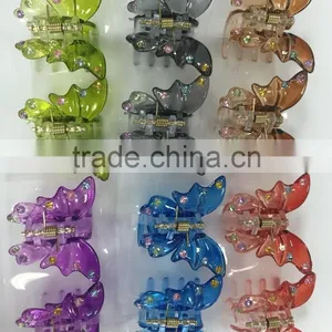 Women Hair Accessories Plastic Colorful Butterfly Hair Clip Wholesale Hot Selling thumbnail-2