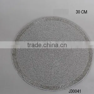 Two Style Glass Glass Beaded Table Place Mat More Colours and Pattern Available thumbnail-1