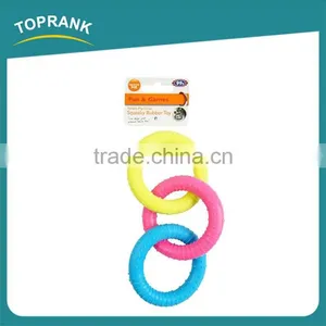Hot Selling Pet Dog Chewing Toys 3 Color Squeaky Rubber TPR Dog Rings thumbnail-1