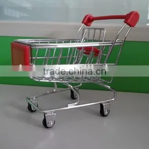 Red Metal Mini Shopping/Supermarket Cart thumbnail-1