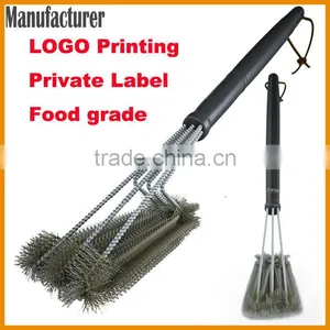 3 in 1 Steel Wire Grill Brush Stainless Steel Grill Cleaning Brush thumbnail-2