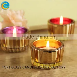 Decorative Colored Glass Tealight Candle Holder Small Size Candle Jar thumbnail-4
