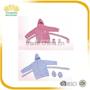 2Pcs Comfortable Baby Bathrobe With Slippers thumbnail-1