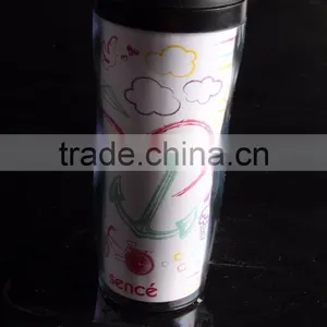 Plastic Double Wall Travel Custom Coffee Mug thumbnail-3