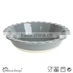 Hot Sale Round Ceramic Stoneware Oven Safe Baking Tray thumbnail-2