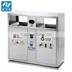 High Quality Outdoor Metal Recycle Trash Bin thumbnail-4