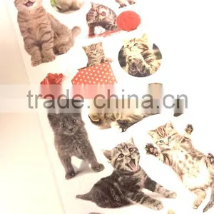 Cat Design Sticker, Lovely Cat Sticker for Decoration, Vivid Animal Decorative Shinny Glitter Sticker thumbnail-3