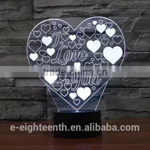 2016 Best Seller Customize Logo Awsome Visual Illusion Light Touch Panel 3D Led Night Lights for Indoor Decoration thumbnail-2