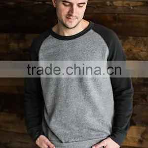 Jersey Baseball Classic Unisex Eco Fleece Ribbed Neckline Raglan Sleeve Baseball Sweater Mens Crewneck Sweatshirt thumbnail-6